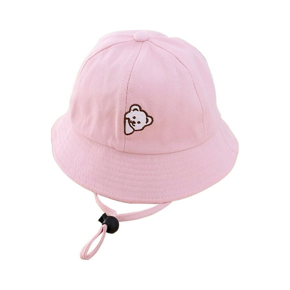 Hat Bear Pattern Sun Protection Cotton Breathable Baby Girls Bucket Cap for Baby