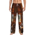 thumbnail image 2 of Kdxio Log Cabin Inside Print Men's Sleep Pajama Pant Lounge Pants with Pockets, 2 of 8