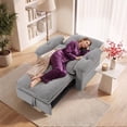 thumbnail image 6 of Bonzy Home 3-in-1 Pull Out Sofa Bed Chair, Soft Fabric Convertible Design with Side Storage, Gray, 6 of 8