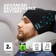 Mens Gifts Beanie with Bluetooth and LED, Christmas Stocking Stuffers Men Women 2 in 1 Rechargeable Winter Beanie V5.0 Bluetooth Hat Lighted Beanie Cap Flashlight Hat for Camping Running Fishing