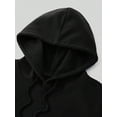 thumbnail image 2 of Men's Black Hoodie - Loose Fit Pullover Sweatshirt With Hood, Machine Washable Casual Casual Attire For Spring/Fall Seasons, Comfortable Streetwear Outfit, 2 of 5