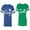 Men Royal / Women Green, variant on Fashion King Queen Matching Couple Cotton Jerseys (Men Royal / Women Green) (Men L / Women L)