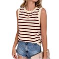 thumbnail image 3 of Women's Striped Tank Tops Crewneck Sleeveless Tank Casual Summer Shirts, XL, 3 of 5