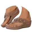 thumbnail image 3 of RotHome Sandals Women Wedge Heels Platform Thong Flip Flops Dressy Casual Comfortable Slip On Summer Womens Shoes Soft Cushioned Footbed, 3 of 8