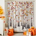 thumbnail image 4 of Shower Curtain 48"W x 72"L Orange Maple Leaves Beige Wood Watercolor Fabric Shower Curtains Set with Hooks Water Repellent Bathroom Curtains Machine Washable Bathroom Accessories, 4 of 6