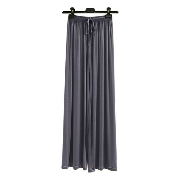 AGWOLF Flowy Pajama Pants for Women Baggy Wide Leg Lounge Pant High Waist Drawastring Workout Trousers