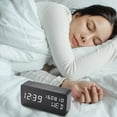 thumbnail image 4 of Alarm Clock,Date Temperature Adjustable Alarm Clock With Display Led Alarm Wooden Alarm Clock Clocks Bedroom Bedside Dsfen Wooden Clock With Voice Alarm Clocks Bedroom With Voice Date Yubz Rookin, 4 of 6