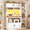 White+Brown, variant on Farmhouse Bakers Rack with Storage and LED Lights, 43.3" Coffee Bar Cabinet, Large Microwave Stand Cabinet