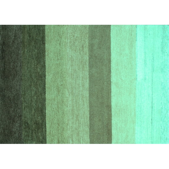 Ahgly Company Machine Washable Indoor Rectangle Abstract Turquoise Blue Contemporary Area Rugs, 8' x 10'