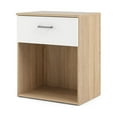 thumbnail image 1 of Bowery Hill 1 Drawer Nightstand in Oak and White, 1 of 13