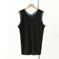 thumbnail image 3 of Jalioing Womens V Neck Tank Tops Solid Casual Basic Sleeveless Lace Trim Tanks Fashion Ribbed Knit Undershirts Tops, 3 of 7