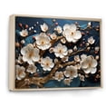 thumbnail image 3 of Designart "Orchid Elegance Golden, White, and Blue Blossoms III" Oversized Floral Framed Wall Art - Modern Farmhouse Gold Abstract Floral Living Room Framed Canvas Art, 3 of 7