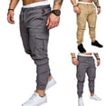 thumbnail image 2 of Htwon Mens Casual Pants Sweatpants for Men Fashion Elastic Sports Slim Fit Stretch Trousers(Gray, 4XL), 2 of 8