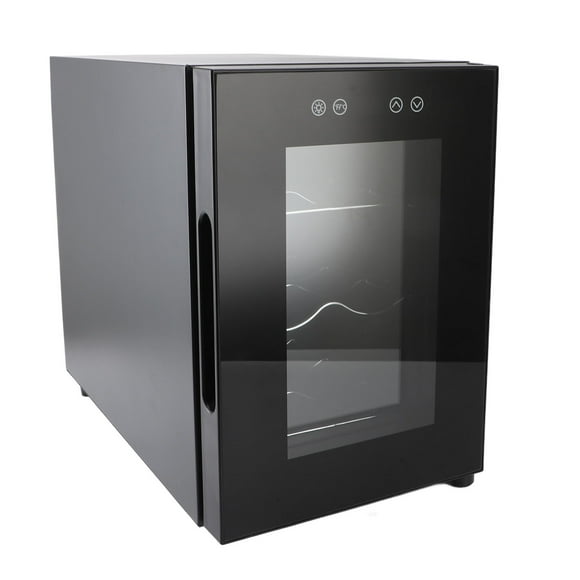 6 Bottle Wine Fridge, LED Display Skincare Fridge Digital Temperature Control Wine Fridge Dual Use Student Refrigerator for Kitchen Apartment
