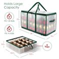 thumbnail image 4 of Hearth & Harbor Large Christmas Ornament Storage Box With Adjustable Dividers - Plastic Ornament Storage Container For 128 Holiday Ornaments or Decorations - Green Plastic Rectangle, 4 of 5