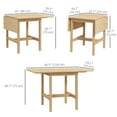 thumbnail image 3 of HOMCOM Table à Manger Pliable, Table à Abattants avec Cadre en Bois Massif, 3 of 10