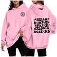 thumbnail image 2 of Women's Casual Crew Neck Pocket Hoodie with English Letter Print Comfortable Pullover Sweatshirt for Everyday Wear, 2 of 2
