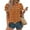 Orange, variant on YHAJDS Women Tops Short Sleeve V Neck Plaid Striped Blouse with Ruffle and Sleeve Casual Summer Top