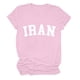 thumbnail image 5 of Camiseta de Manga Corta Impresa de Cuello Alto para las Mujeres, Tops de Cuello Redondo para las Mujeres Mezcla de Poliéster de Spandex de Uso Diario Casual, 5 of 5