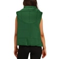 thumbnail image 3 of APEXFWDT Women's Hooded Puffer Vest Sleeveless Zip-Front Short Jacket with Removable Hood for Lightweight Layering,S,Green, 3 of 8