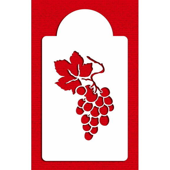 Designer Stencils Single Grape Cake Stencil, Beige/semi-transparent
