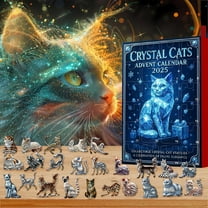 KWHOME Cats Advent Calendar 2025, 24 Days Christmas Countdown Calendar with 24 Different Acrylic Cute Cat Breeds Ornaments, Pet Advent Calendar Holiday Gift for Cat Lovers