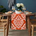 thumbnail image 2 of Baroque Red Table Runner - 108 Inch Long, Kitchen Dining Table Runner Dresser Scarves, Vintage Damask Classic Floral Farmhouse Decor for Coffee Tables Wedding Party Banquet, 2 of 8