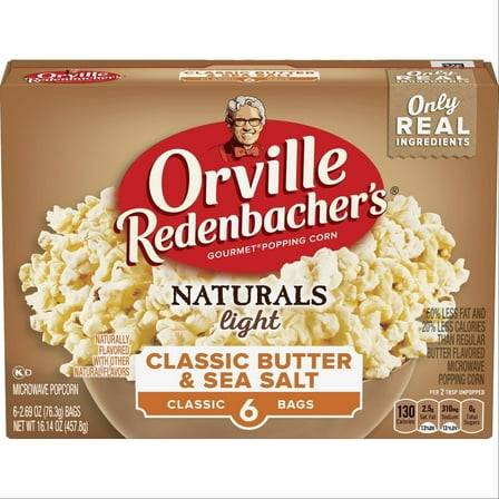 Orville Redenbacher's Naturals Microwave Popcorn, MDA05 Classic Butter & Sea Salt Flavor, 2.69 oz., 6-Count