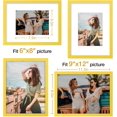 thumbnail image 3 of Vittanly 9x12 Picture Frame, Display Pictures 6x8 with Mat or 9x12 without Mat, Premium Material with Shatter Resistant Plexiglass, Photo Frame for Wall or Table Top Display, Yellow, 1 Pack, 3 of 6