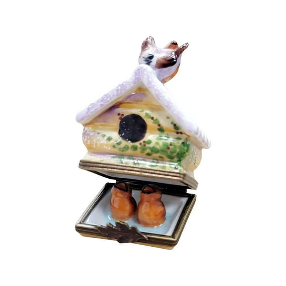 Winter Bird House Limoges Porcelain Eggs Trinket Box Limoges Box Porcelain Figurine