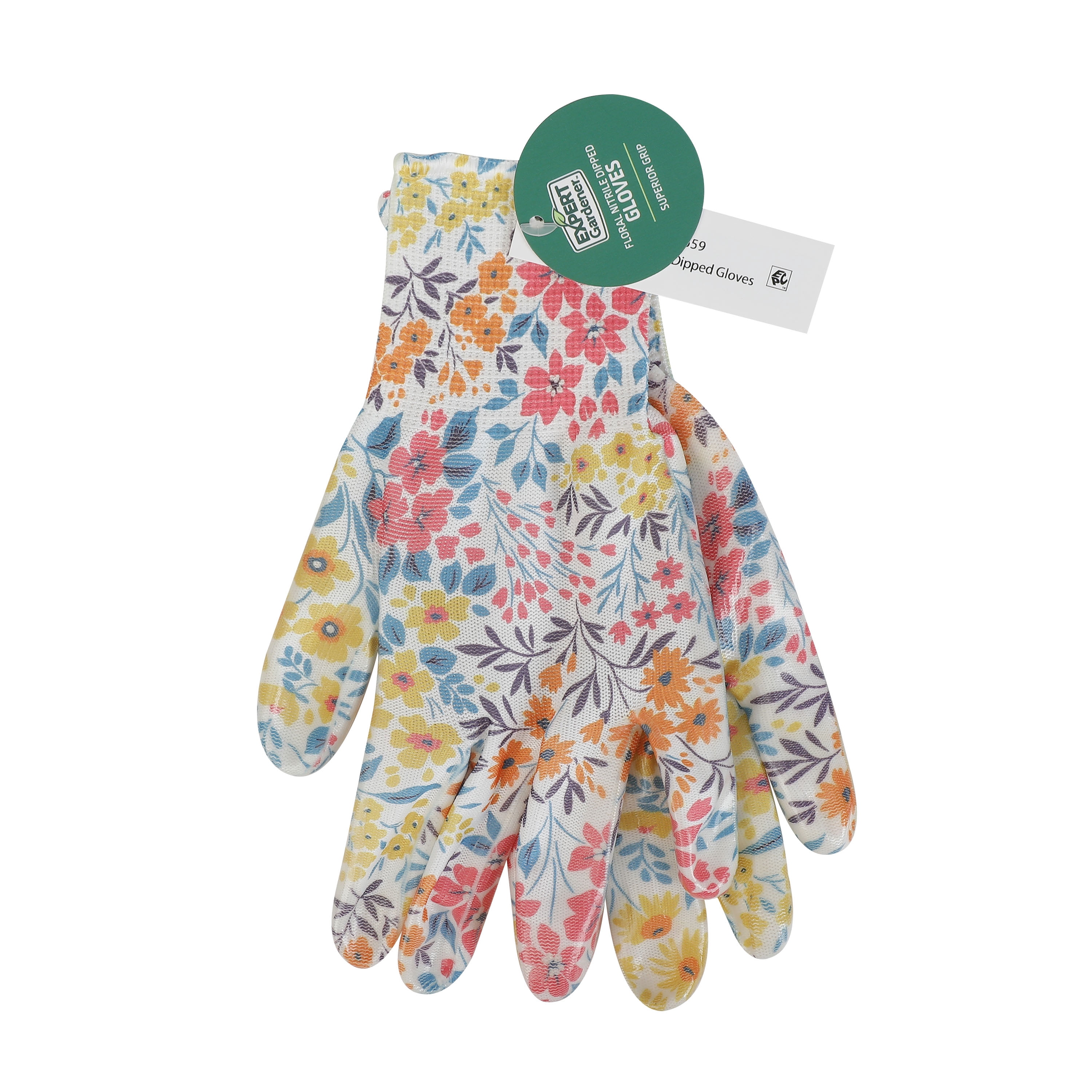 Expert Gardener Floral Pattern Nitrile Gardener Gloves