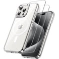 thumbnail image 1 of XUCP-3 in 1 Magnetic Case for iPhone 15 Pro 6.1-Inch with 2 Pack Tempered Glass Screen Protectors, Compatible with MagSafe, Shockproof Bumper Phone Cover (Clear), 1 of 4
