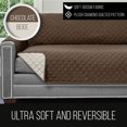 thumbnail image 4 of Original Patent Pending Reversible Large Sofa Protector, Many Colors, Seat Width to 70 Inch, Furniture Slipcover 2 Inch Strap, Couch Slip Cover Throw for Pets, Dogs, Cats, Chocolate Beige, 4 of 8