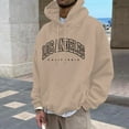 thumbnail image 2 of LUOGENLI Mens Hoodies Blanket Mens Fashion Casual Letter Part Print Hooded Pullover Long Sleeve Hooded Sweater Hoodies for Men Pullover Graphic Design Khaki Size XXL, 2 of 5