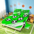 thumbnail image 2 of Manfei Football Sport Bed Sheets, Geometric Stripe Full Size Sheets, Vivid Green White 4 Pieces(1 Flat Sheet, 1 Fitted Sheet and 2 Pillowcases), 2 of 6