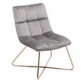 thumbnail image 3 of Duhome Slipper Chairs Velvet Accent Chairs Retro Leisure Lounge Chair Mid Century Modern Chair Vanity Chair for Living Room Bedroom with Gold Metal Legs Grey 1 PCS, 3 of 8