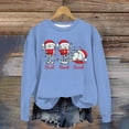 thumbnail image 2 of WEAIXIMIUNG Sweatshirts Courts pour Femmes Plus Femmes Décontracté Col Rond Noël Verre Neige Chapeau de Noël Imprimé Hoodie, 2 of 3