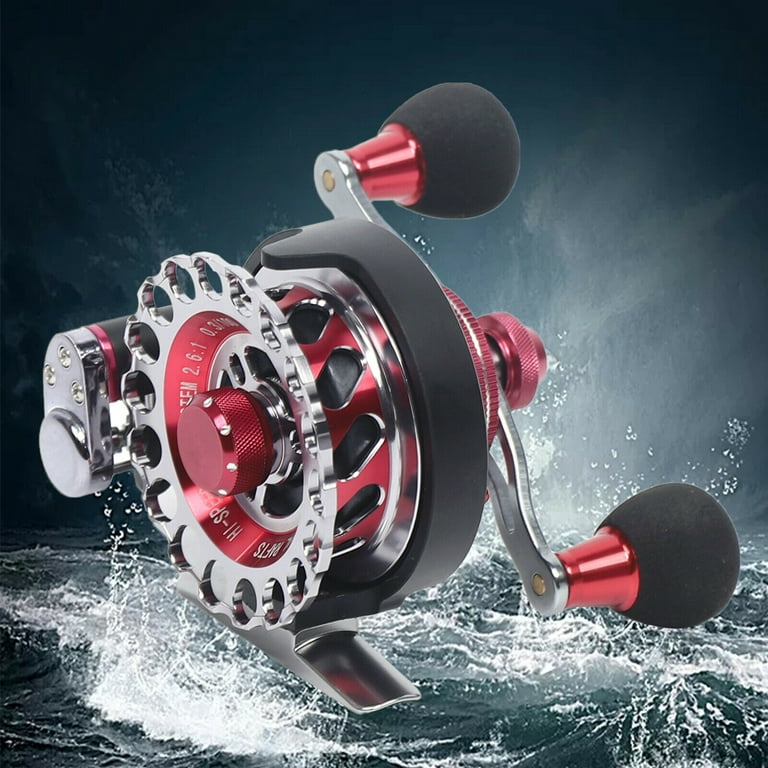 Rafting Fly Fishing Reel Automatic Wire Spread Aluminum Alloy Red Fishing  Wheel Baitcasting Bearing Spinning Reels Lure Fishing Reel Left Hand 10+1BB