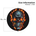 thumbnail image 2 of KLL Drink Coasters Set Round Shape of 4,PU Leather Absorbent Coasters Set Decorative Coffee Cup Coasters Housewarming Gift for Home Decor-Flame Metal Skull, 2 of 5