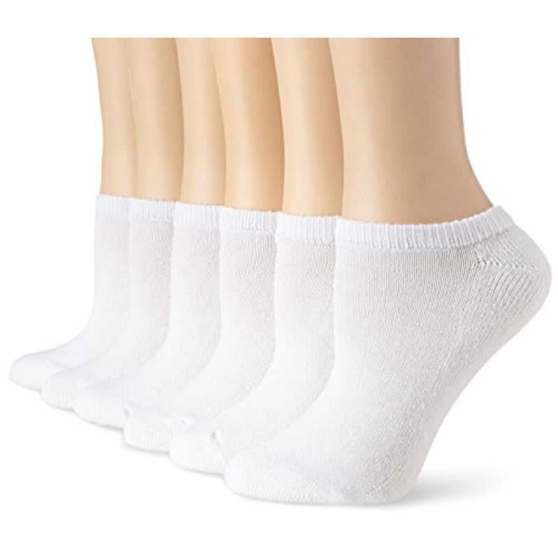 Hanes Womens 6 Pack Comfort Blend No Show Sock, White, Sock Size 911