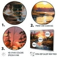 thumbnail image 3 of Designart "Canadian River At Dawn I" Sunrisesunset Floater Framed Wall Art Living Room, 3 of 5