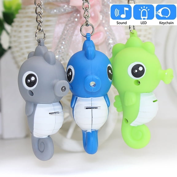 Naierhg Seahorse Keychain with LED Light Key Ring Holder Bag Car Ornament