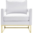 thumbnail image 3 of TOV Furniture Chaise Avery 21" en Cuir Moderne et Acier Inoxydable Blanc/or, 3 of 7