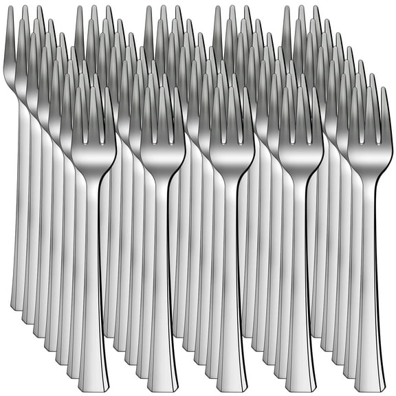 100 Pieces Mini Plastic Forks,Silver Plastic Mini Forks,4 inch Mini Dessert Forks,Mini Plastic Tasting Forks,Mini Appetizer Forks for Desserts,Cake,Fruit
