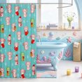 thumbnail image 3 of Manfei Colorful Axolotl Shower Curtain 72Wx84L,Sealife Animal Bathroom Shower Curtain, 3 of 5