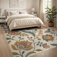 thumbnail image 3 of ODIKA 8'x10' Washable Area Rug Autumn Floral Elegance Vintage Design Elegant Motifs with Classic Ornate Detailing for Living Room, Under Sectional, Family , Durable, Non-Slip, 3 of 7