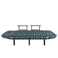 thumbnail image 3 of Geometric Futon Couch, Inspired Floral Design Interlocking Circles Pattern Flower, Daybed with Metal Frame Upholstered Sofa for Living Dorm, Loveseat, Dark Blue Cream, by Ambesonne, 3 of 4