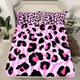 thumbnail image 2 of Manfei Wild Cheetah Pattern Full Size Sheets,Woodland Animal Bed Sheets,Pink Zebra Striped Sheet Sets For Teens Girls,Super Cozy Room Decor,4pcs, 2 of 7