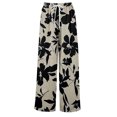 thumbnail image 4 of Palazzo Pants for Women 2026 Spring Summer Floral Print Elastic High Waist Wide Leg Loose Flowy Boho Beach Pants with Pockets, 4 of 8