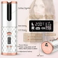 thumbnail image 5 of Cordless Hair Curler,Portable Hair Curler,Automatic Curling Iron, Rechargeable Hair Curler  with 6 Temp & Timer LCD Display ,Fast Heating & Auto Shut Off  Ceramic Rotating Hair Curler(White), 5 of 7